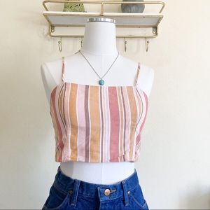 American Eagle Striped Cropped Tank